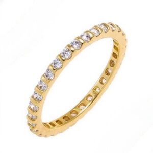 Adina Eden CZ Single Row Stackable Ring NWT